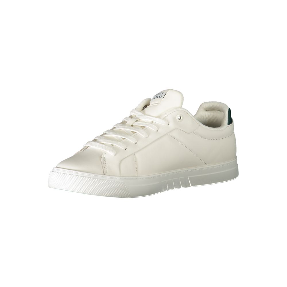 Tommy Hilfiger White Leather Men Sneaker by Tommy Hilfiger