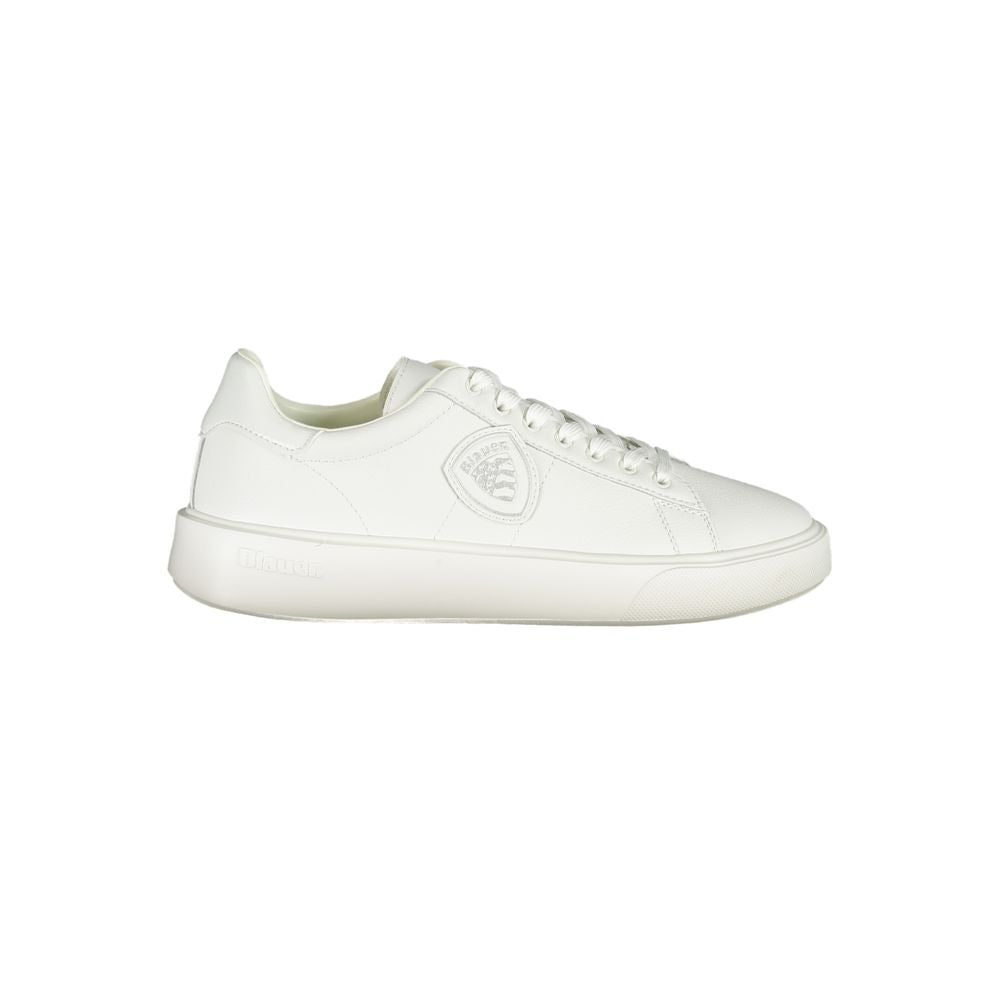 Blauer White Leather Men Sneaker by Blauer