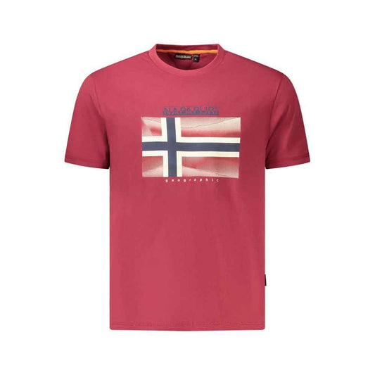 Napapijri Katoen T Shirt Heren Casual Rood Stijlvol