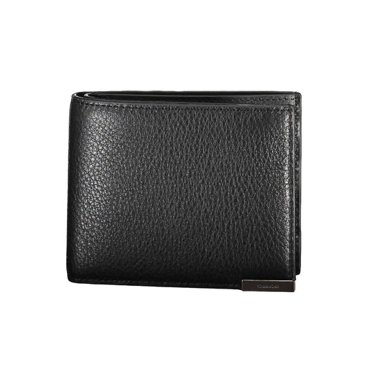 Portefeuille homme en cuir noir Calvin Klein