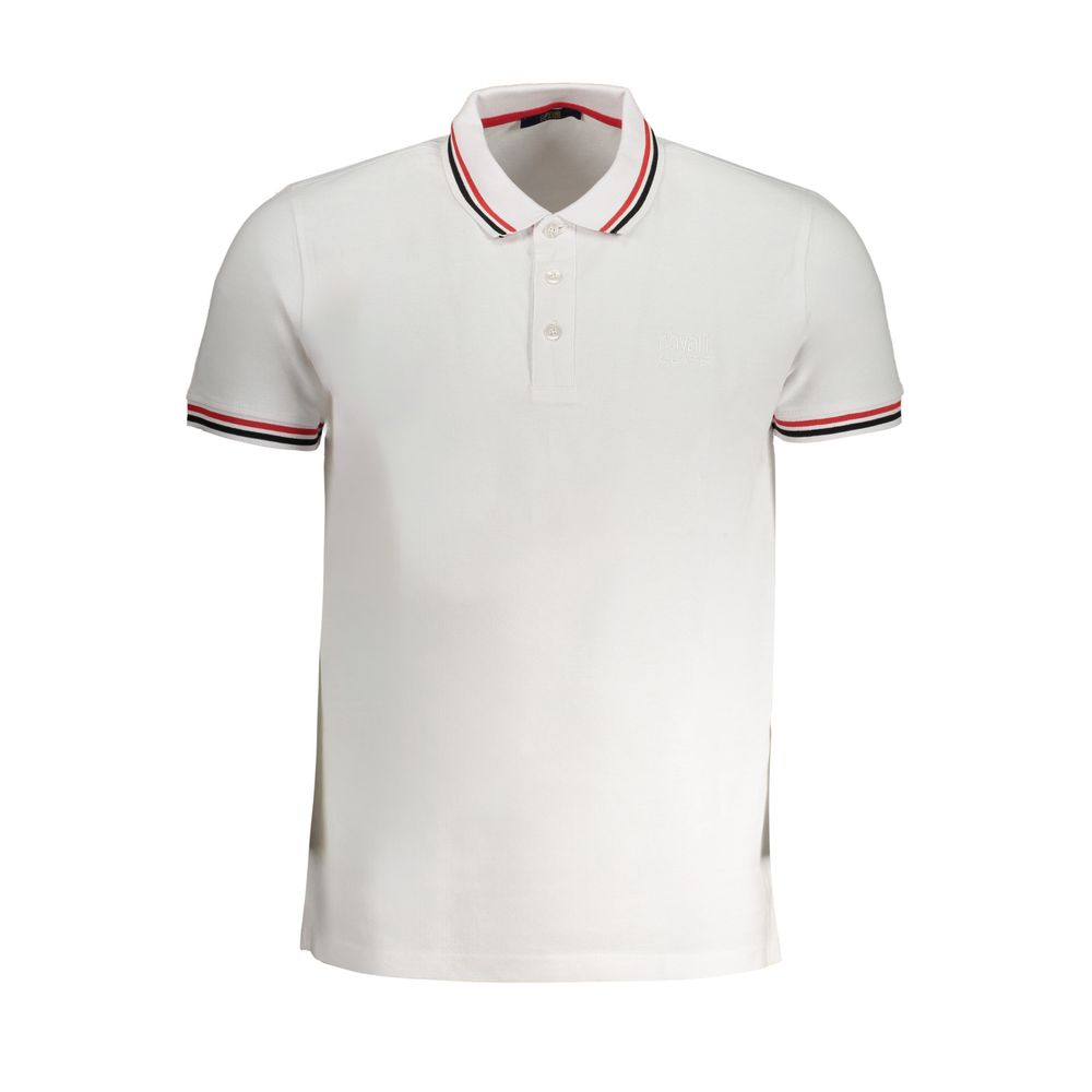 Cavalli Class White Cotton Polo Shirt by Cavalli Class