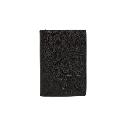 Portefeuille en cuir noir Calvin Klein Jeans
