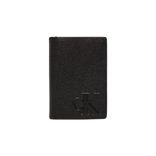 Portefeuille en cuir noir Calvin Klein Jeans