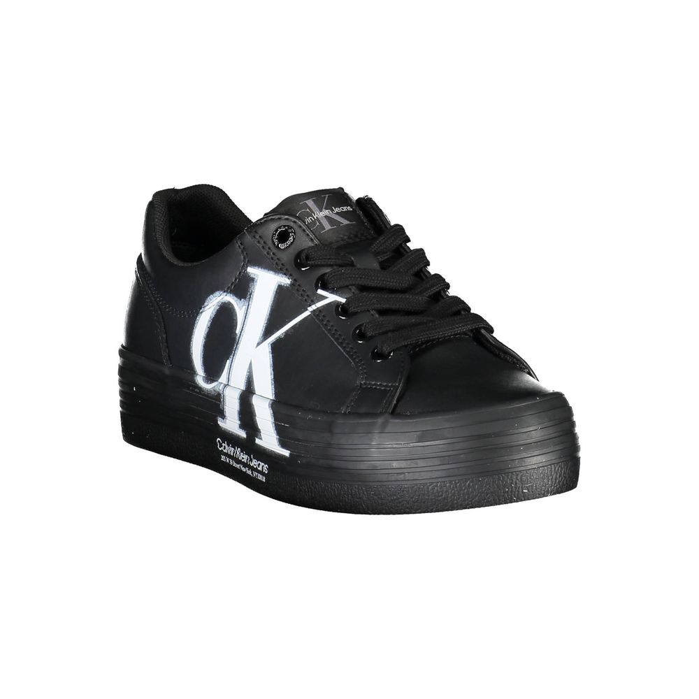 Calvin Klein Black Leather Women Sneaker by Calvin Klein
