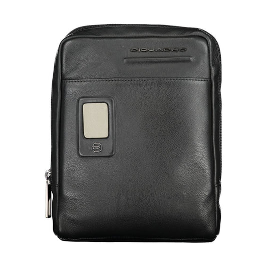 Sac à bandoulière élégant en cuir noir Piquadro