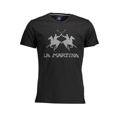 La Martina Elegant Crew Neck Tee with Iconic Print by La Martina