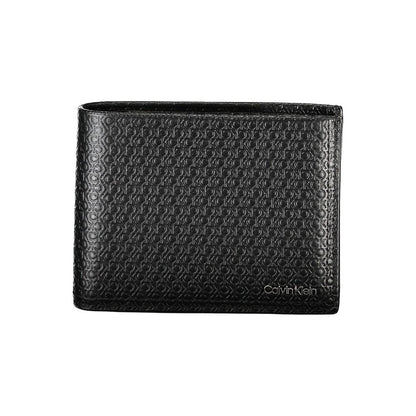 Portefeuille à deux volets Calvin Klein en cuir noir élégant avec blocage RFID