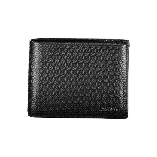 Portefeuille à deux volets Calvin Klein en cuir noir élégant avec blocage RFID