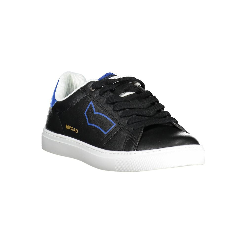 Gas Black Polyester Sneaker by Gas