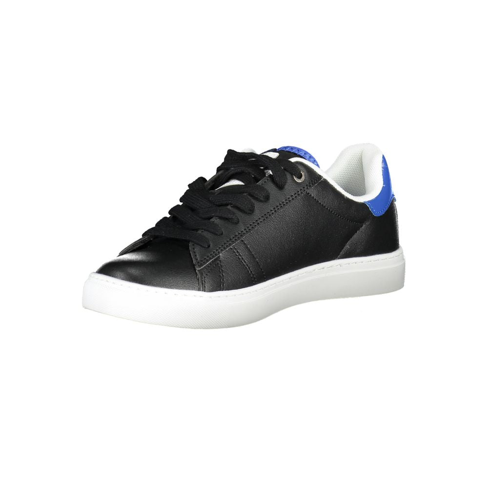Gas Black Polyester Sneaker by Gas