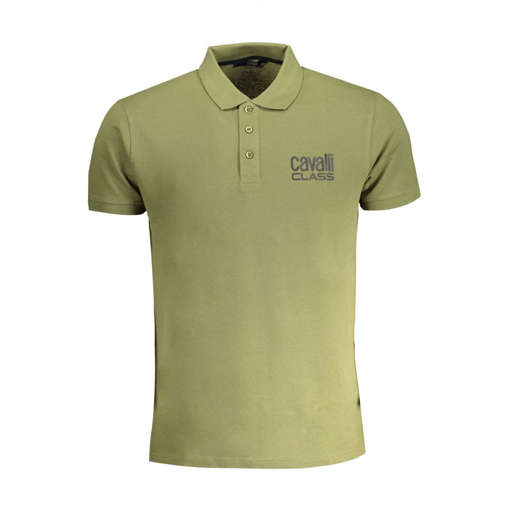 Cavalli Class Green Cotton Polo Shirt by Cavalli Class