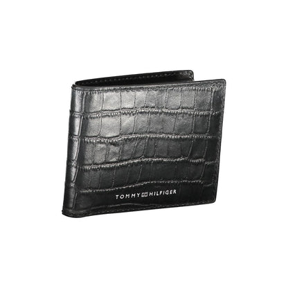 Portefeuille en cuir noir Tommy Hilfiger