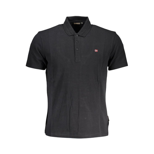 Polo Napapijri en coton noir pour homme