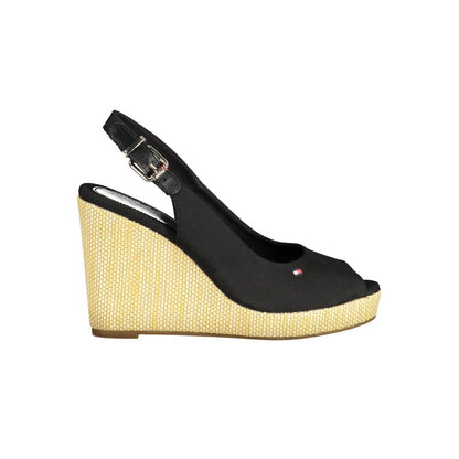 Tommy Hilfiger Black Cotton Women Sandal by Tommy Hilfiger