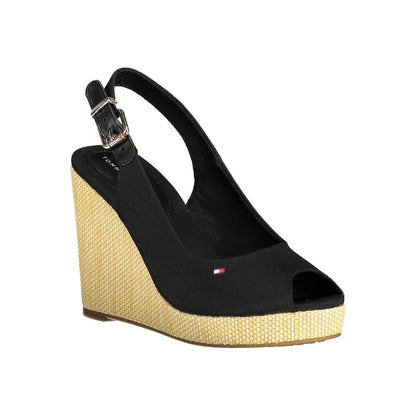 Tommy Hilfiger Black Cotton Women Sandal by Tommy Hilfiger