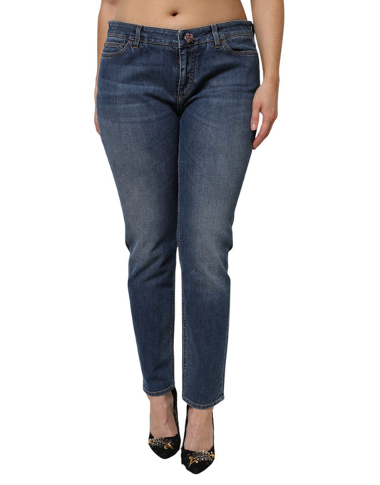 Dolce & Gabbana Blue Low Waist Cotton Skinny Denim Jeans by Dolce & Gabbana