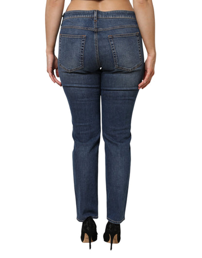 Dolce & Gabbana Blue Low Waist Cotton Skinny Denim Jeans by Dolce & Gabbana