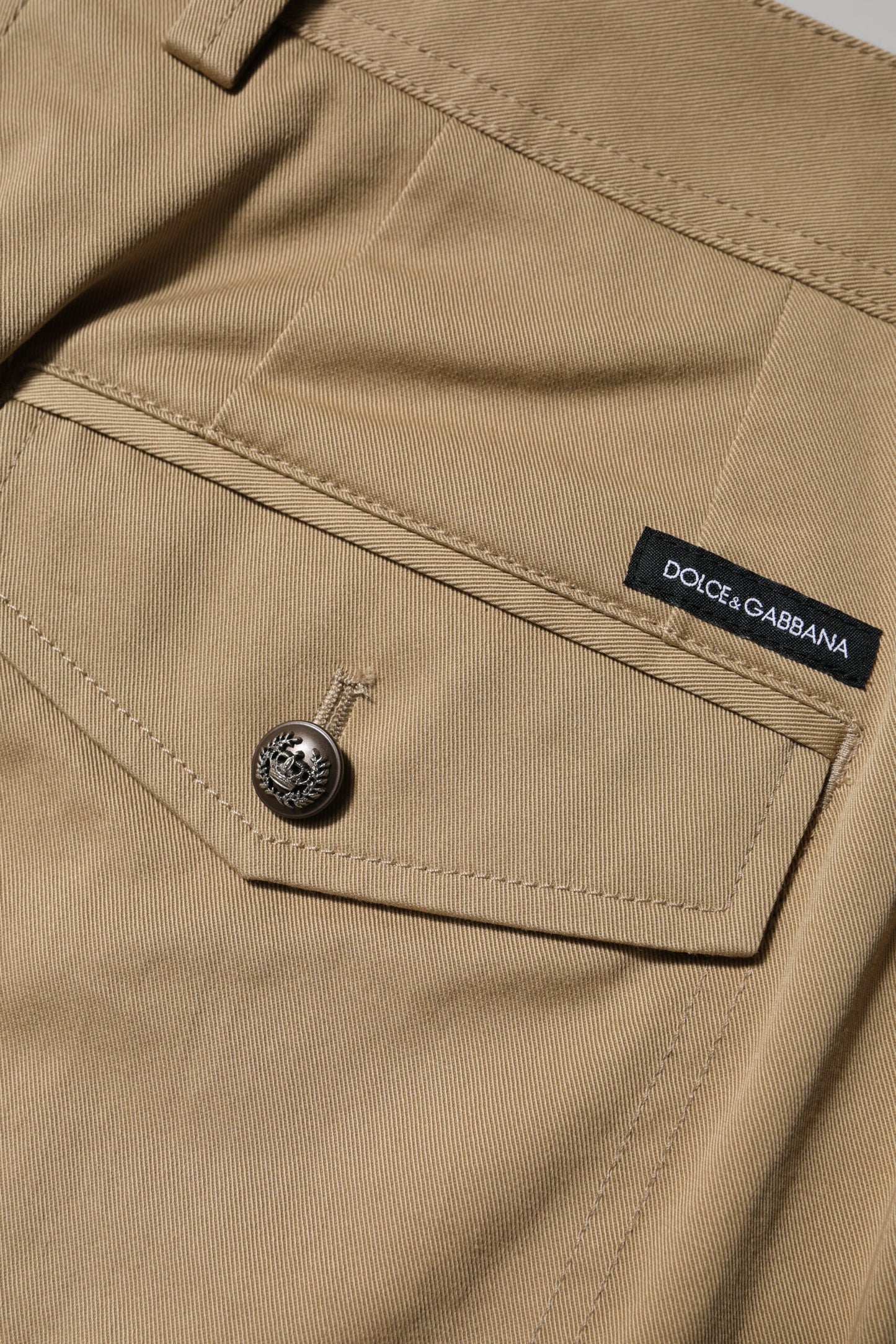 Dolce & Gabbana Brown Cotton Cargo Tapered Pants by Dolce & Gabbana