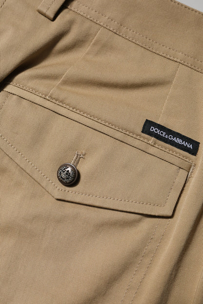 Dolce & Gabbana Brown Cotton Cargo Tapered Pants by Dolce & Gabbana