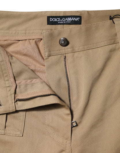 Dolce & Gabbana Brown Cotton Cargo Tapered Pants by Dolce & Gabbana
