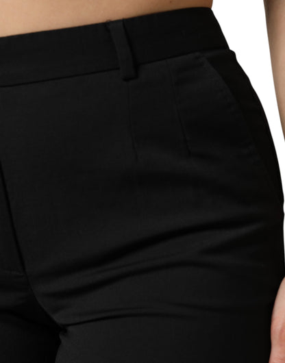 Dolce & Gabbana Black High Waisted Tapered STAFF Pants by Dolce & Gabbana