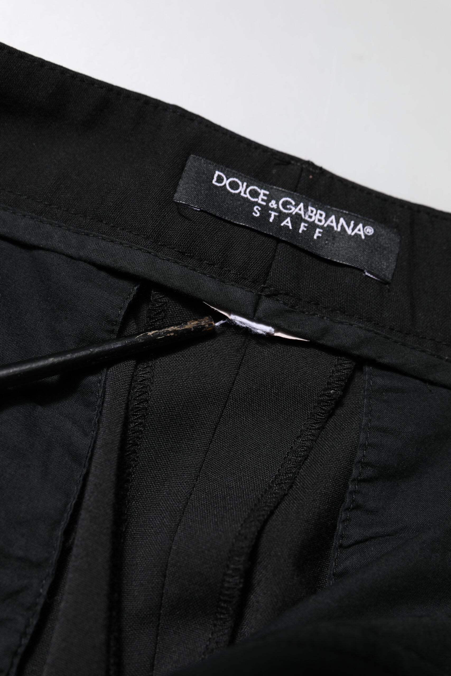 Dolce & Gabbana Black High Waisted Tapered STAFF Pants by Dolce & Gabbana
