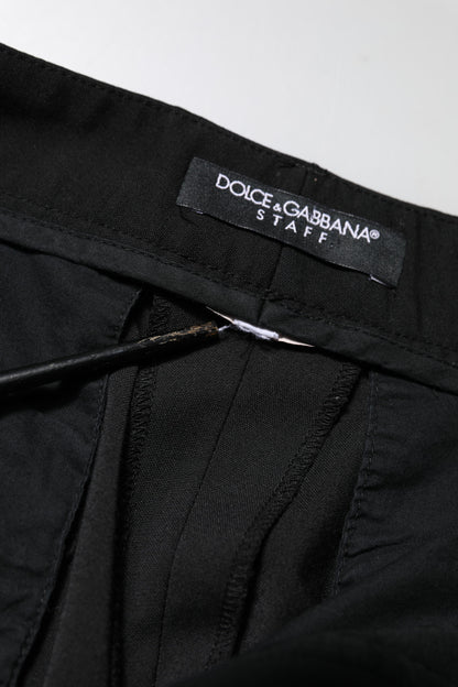 Dolce & Gabbana Black High Waisted Tapered STAFF Pants by Dolce & Gabbana