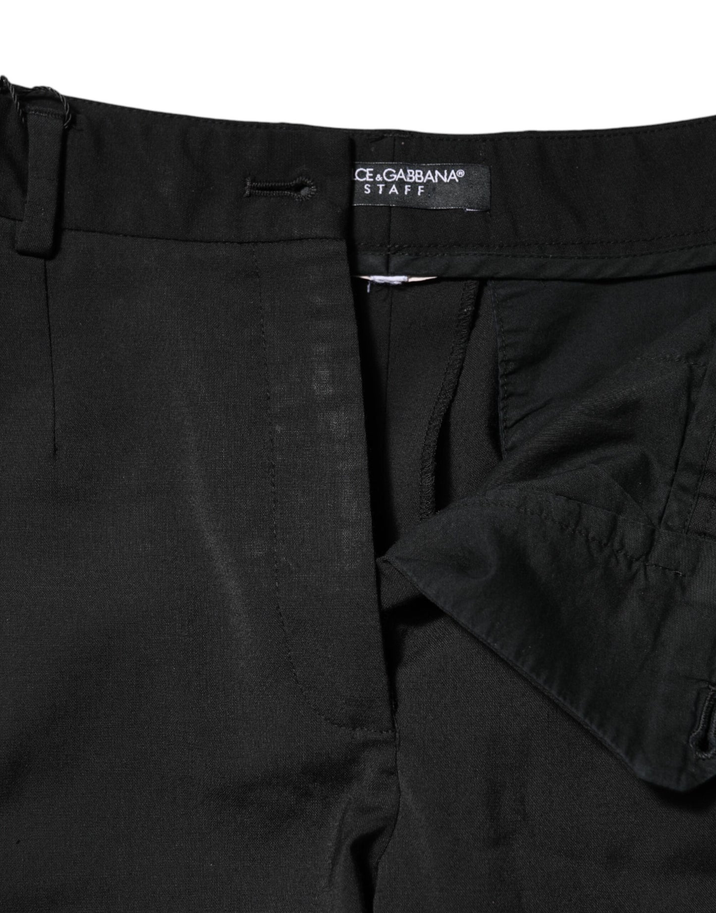 Dolce & Gabbana Black High Waisted Tapered STAFF Pants by Dolce & Gabbana