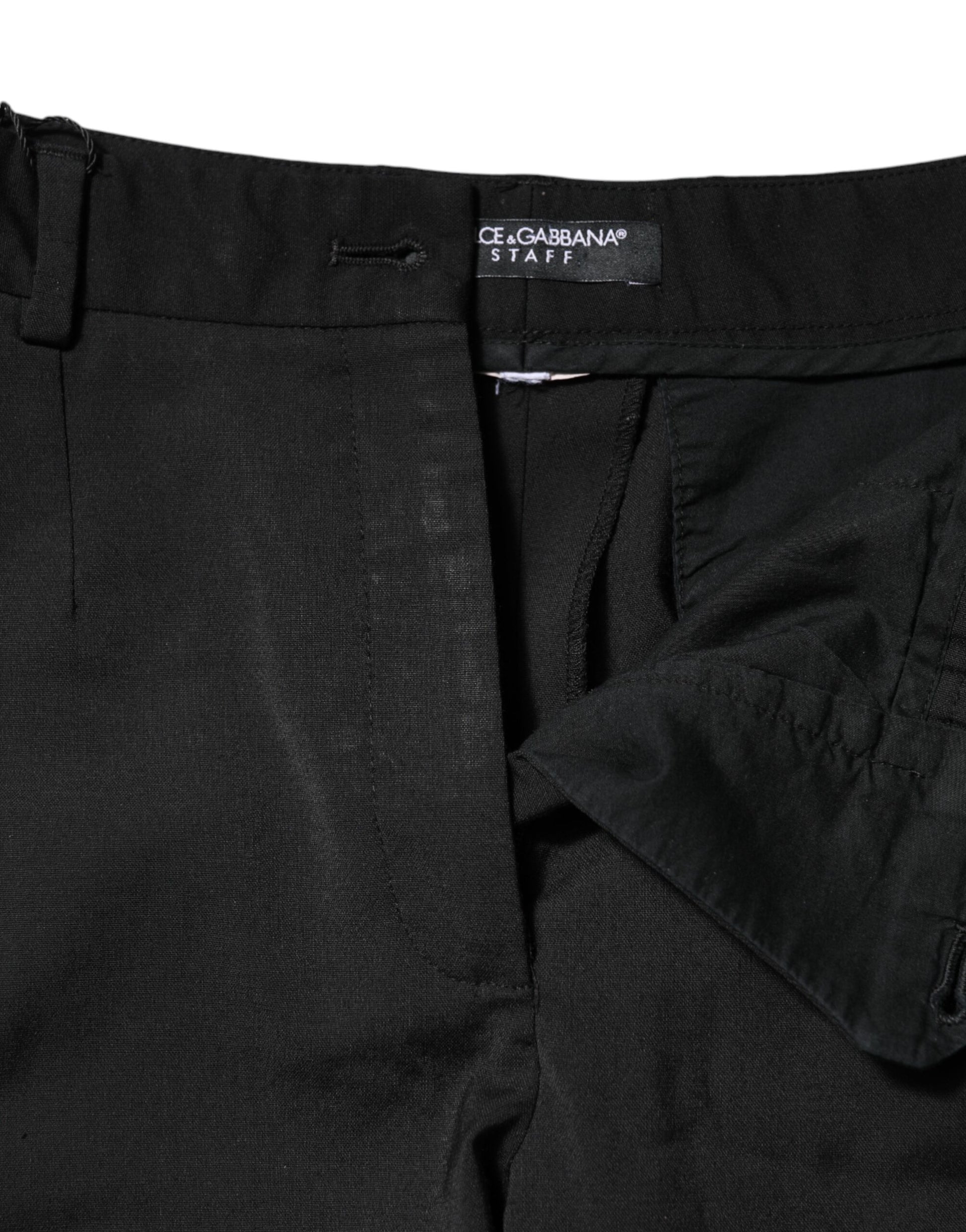 Dolce & Gabbana Black High Waisted Tapered STAFF Pants by Dolce & Gabbana