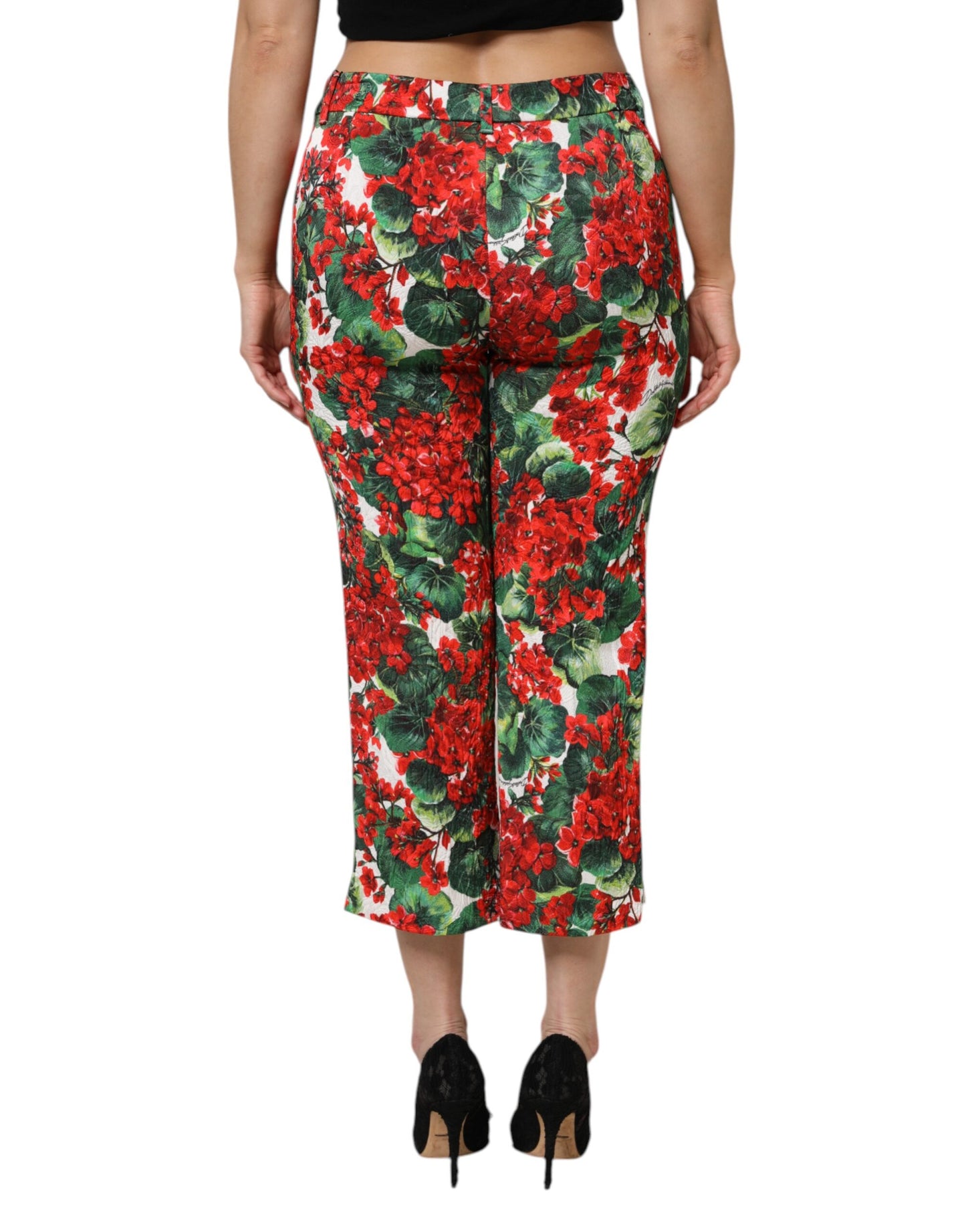Dolce & Gabbana Multicolor Floral Print Cropped Pants by Dolce & Gabbana