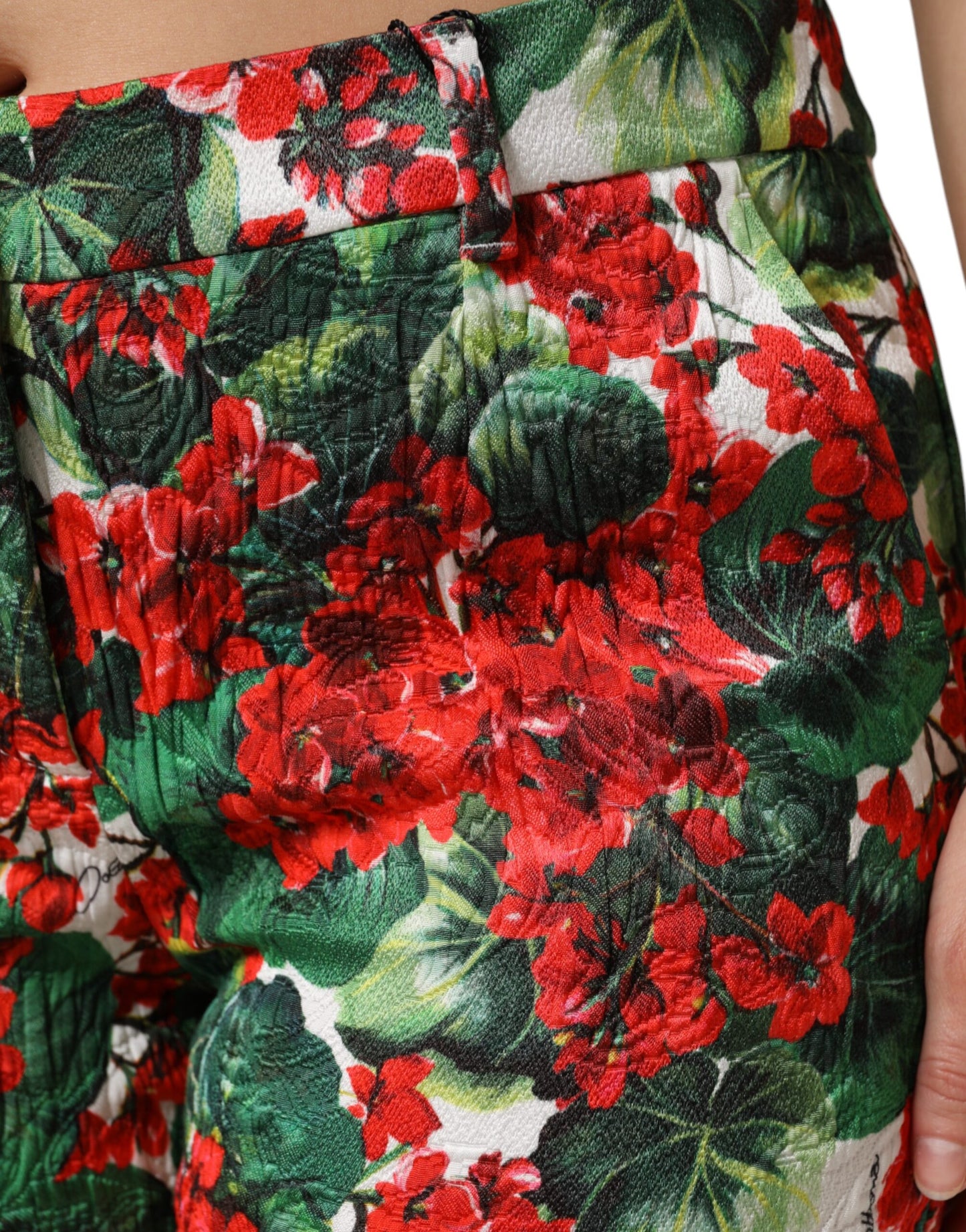 Dolce & Gabbana Multicolor Floral Print Cropped Pants by Dolce & Gabbana