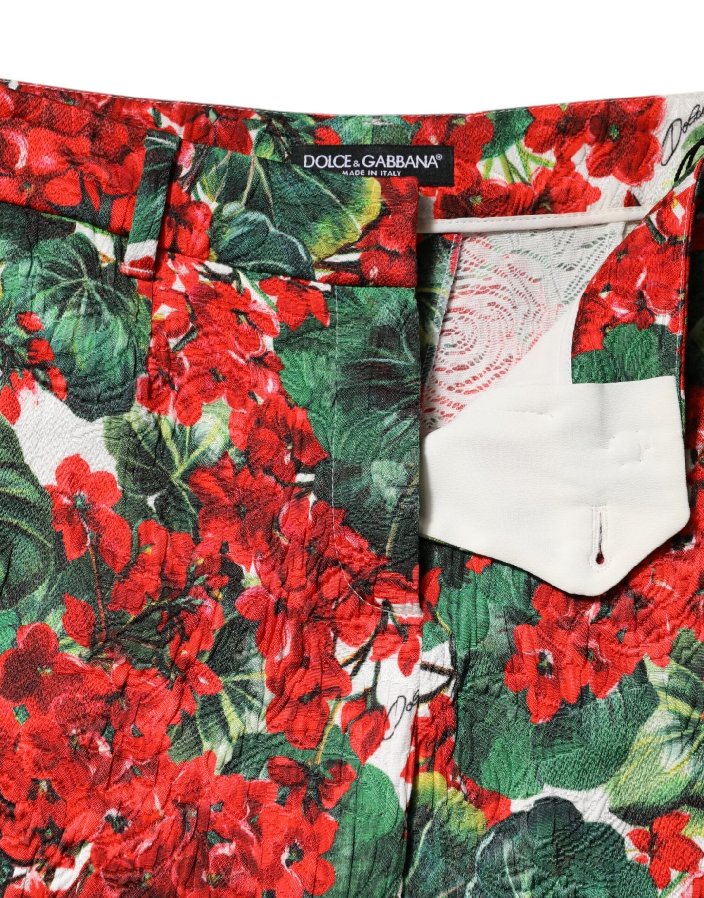 Dolce & Gabbana Multicolor Floral Print Cropped Pants by Dolce & Gabbana