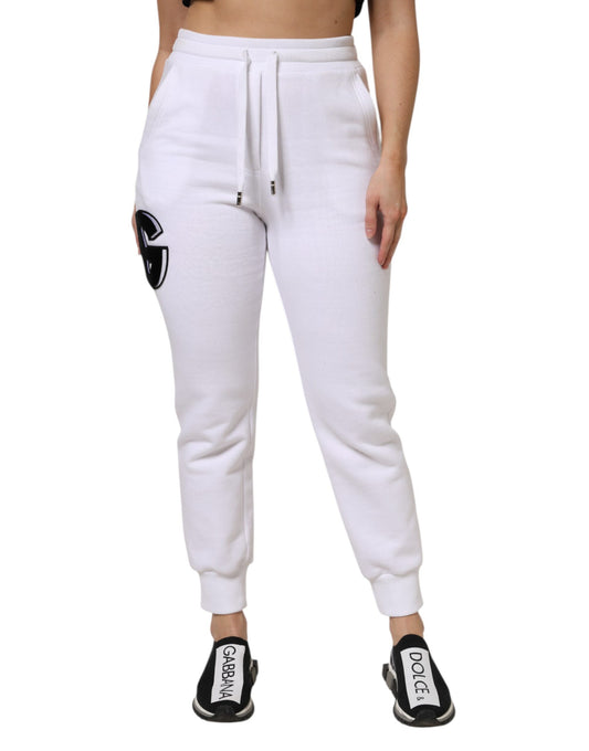 Dolce & Gabbana White Cotton Stretch Jogger Sweatpants Pants by Dolce & Gabbana