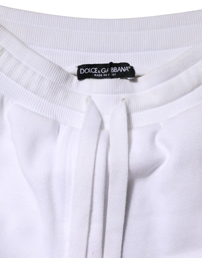 Dolce & Gabbana White Cotton Stretch Jogger Sweatpants Pants by Dolce & Gabbana