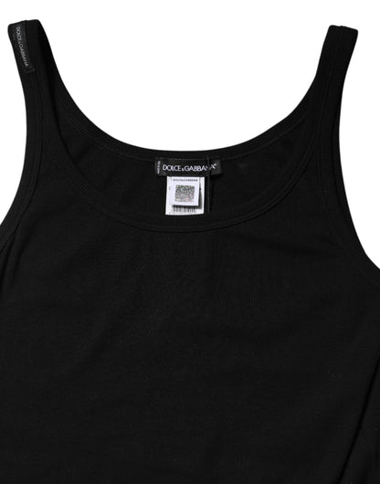 Dolce & Gabbana Black Cotton Stretch Sleeveless Women Tank Top by Dolce & Gabbana