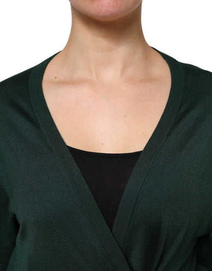 Dolce & Gabbana Dark Green Cashmere Silk Cardigan Sweater by Dolce & Gabbana