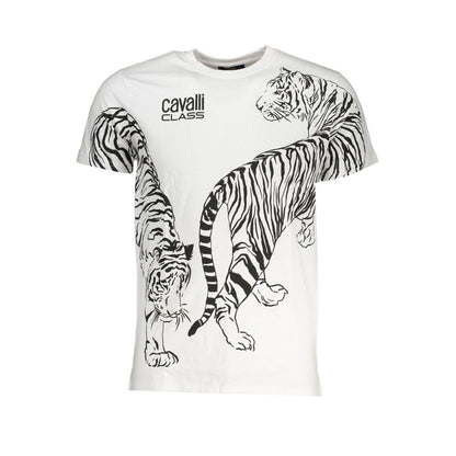 Cavalli Class White Cotton T-Shirt by Cavalli Class