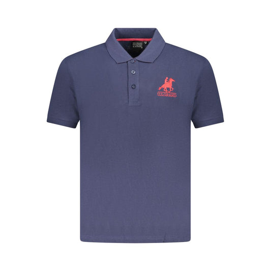 US Grand Polo Blue Cotton Men Polo Shirt