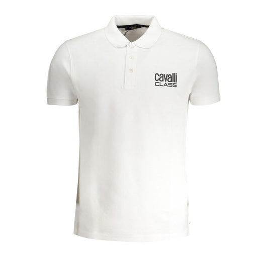 Polo blanc en coton Cavalli Class