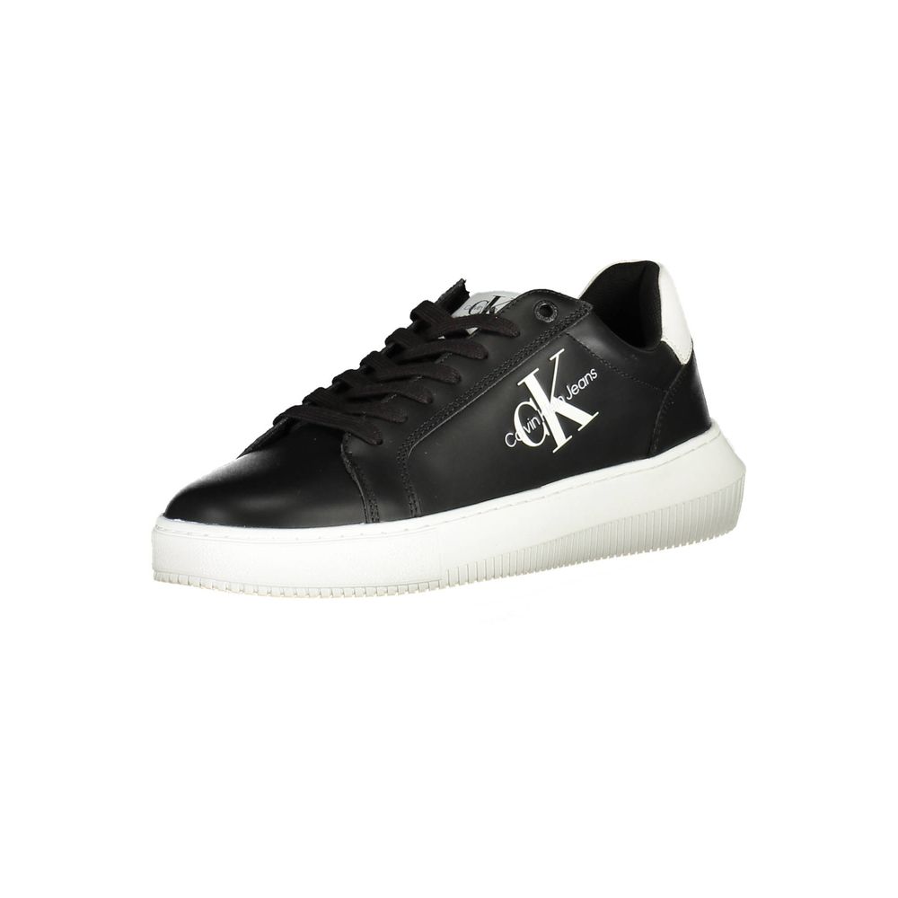 Calvin Klein Sleek Black Lace-Up Sports Sneakers by Calvin Klein