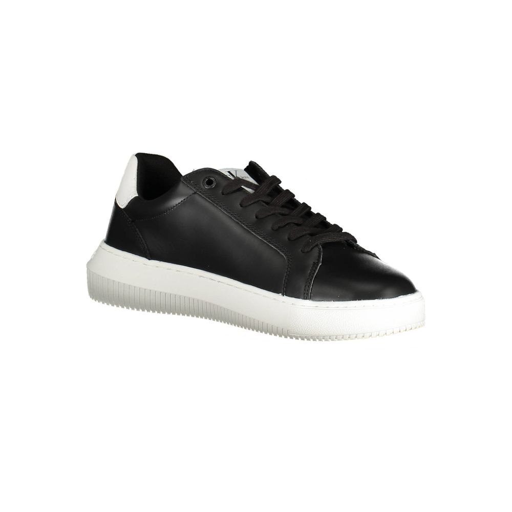 Calvin Klein Sleek Black Lace-Up Sports Sneakers by Calvin Klein