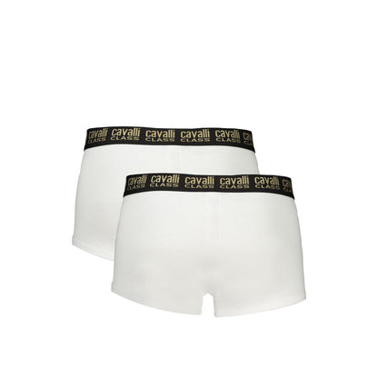 Boxer Cavalli Class en coton blanc pour homme