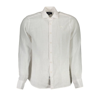 La Martina White Linen Men Shirt by La Martina