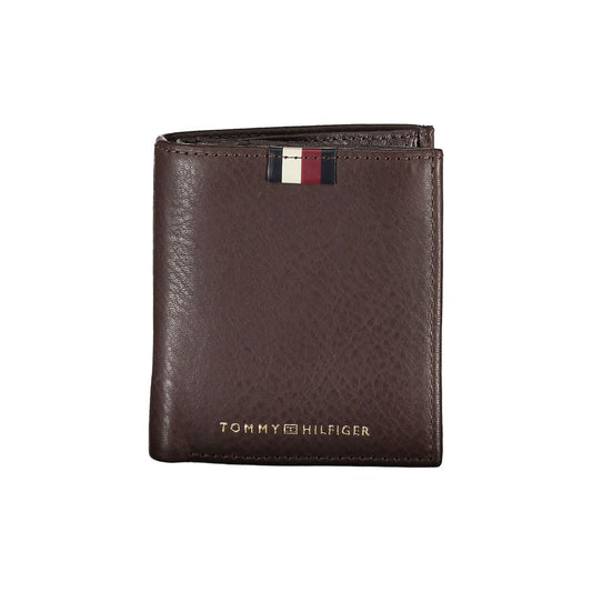 Portefeuille en cuir marron Tommy Hilfiger