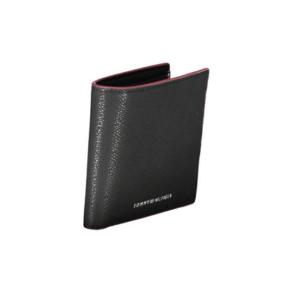 Portefeuille élégant en cuir noir Tommy Hilfiger