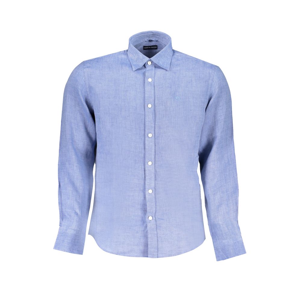 North Sails Blue Linen Shirt by North Sails