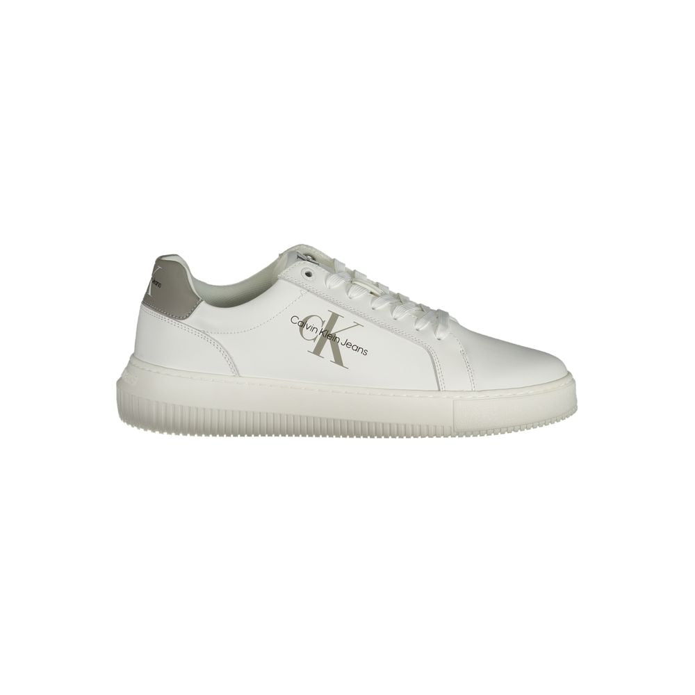 Calvin Klein White Leather Men Sneaker by Calvin Klein