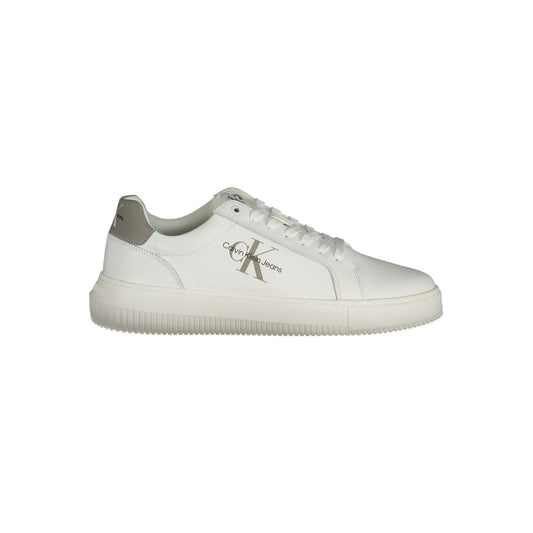 Calvin Klein White Leather Men Sneaker by Calvin Klein