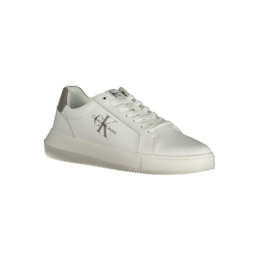 Calvin Klein White Leather Men Sneaker by Calvin Klein