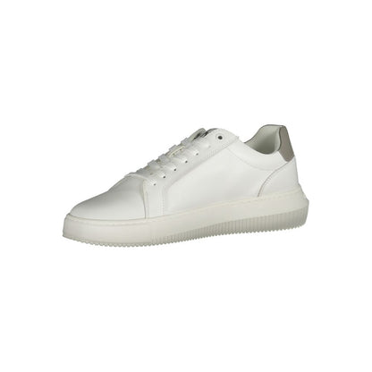 Calvin Klein White Leather Men Sneaker by Calvin Klein
